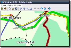 Screenshot z programu Cyklotrasy